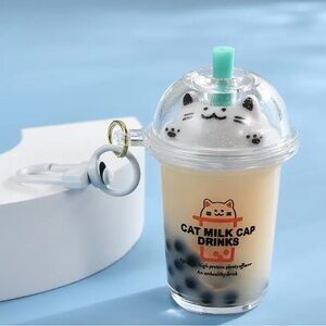 Cat Milk Cap Boba Drinks Cup Bag Charm/Keychain